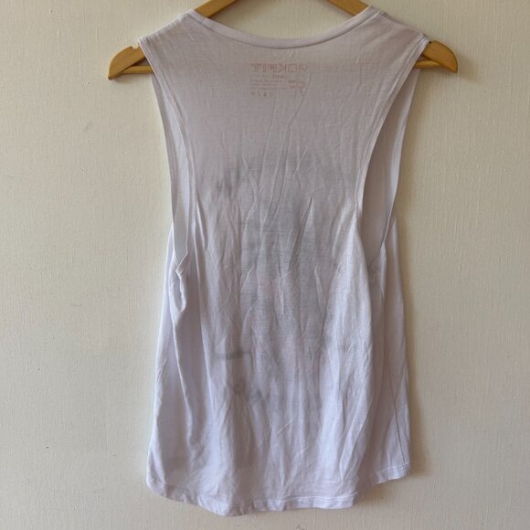 RokFit Muscle Tank Womens Large White Pineapple Sleeveless Athletic Athleisure - Picture 4 of 4